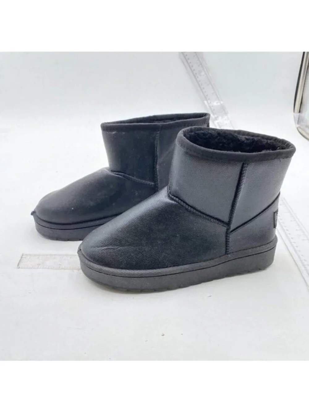 Platform Mini Boot For Women Short Ankle Boot Fur Fleece Lined Sneakers Grey